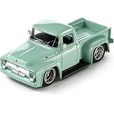 Majorette Collection &ndash; 1956 Ford F-100 1:64 Die-Cast Model Car with Rubber Tires &amp; Display Case, for Collectors &amp; Adults