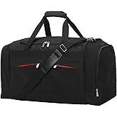 YoKelly 24 inch Large Gym Bag for Men - 65L Hard Bottom Duffle Bag with Shoes Compartment for Sport/Travel - Black