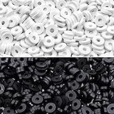 Amaney 3000pcs 6mm Heishi Beads Polymer Clay Beads White and Black for Jewelry Making Bracelets Necklace