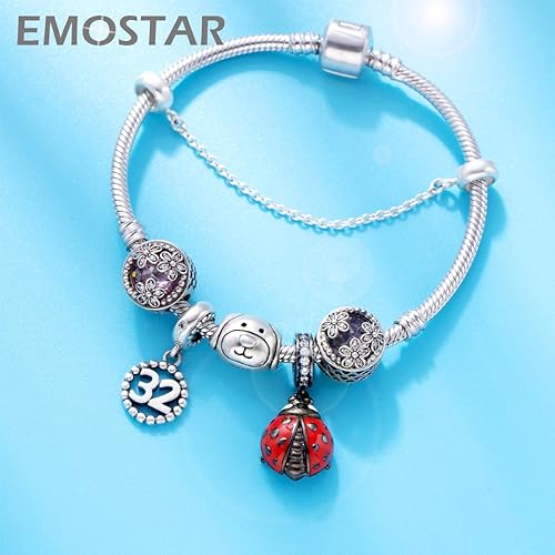 Dangle Gun Black Ladybug Charms fits Pandora Christmas Bracelet