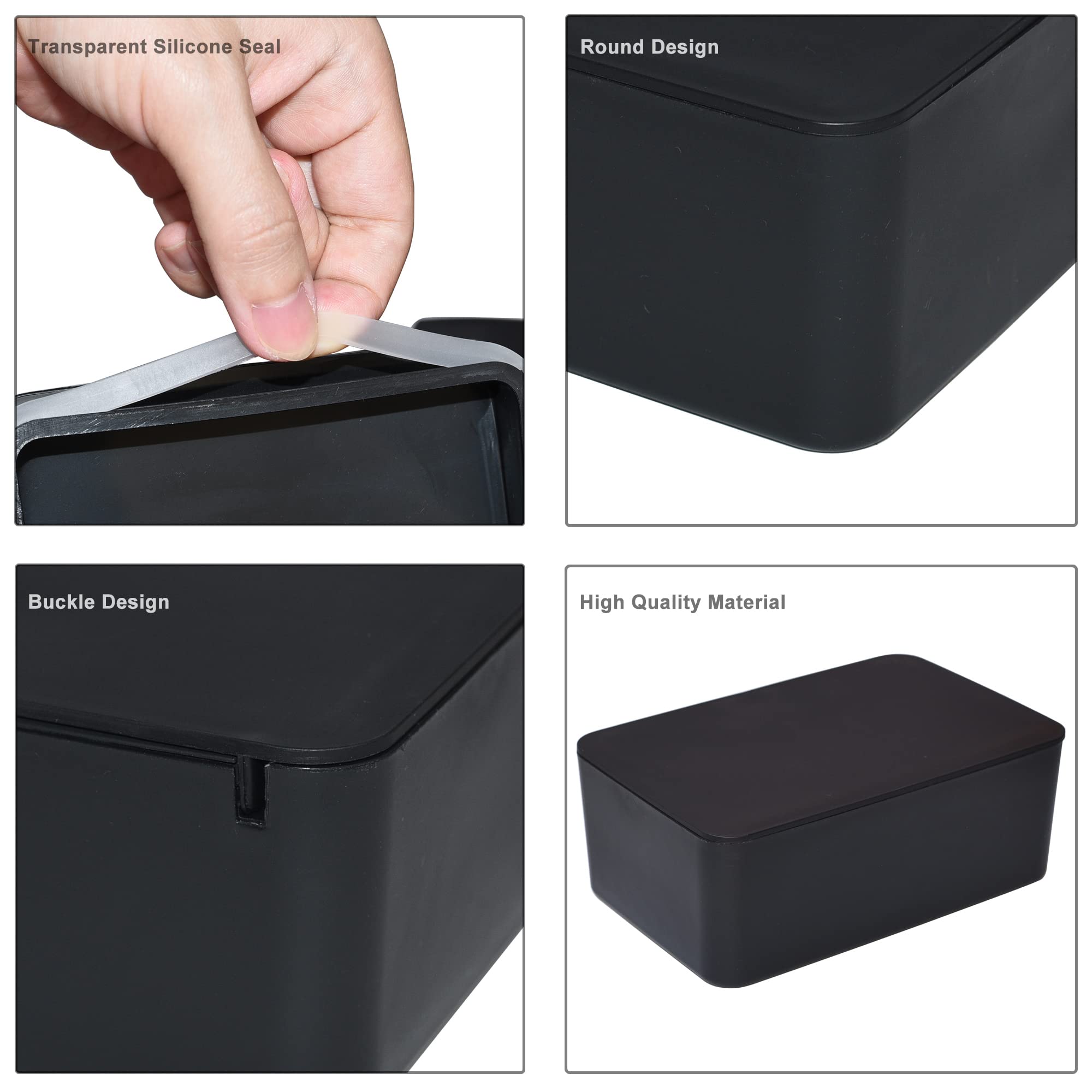 Diaper Wipes Dispenser, Tissue Storage Box Case, Wet Wipe Dispenser Holder with Lid for Home, Office, Cars (Black)