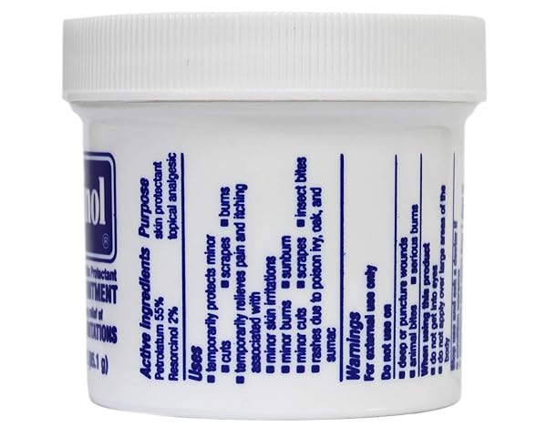 RESINOL MEDICATED OINTMENT FOR ITCH RELIEF AND PROTECTION OF SKIN RASHES AND IRRITATIONS, 3 OUNCE JAR (PACK OF 1)