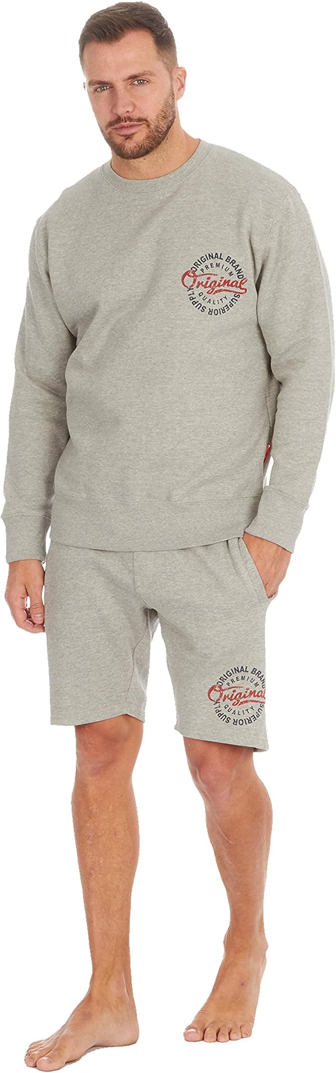 Mens Lounge Set American Themed Cosy Loungewear Sweatshirt and Shorts