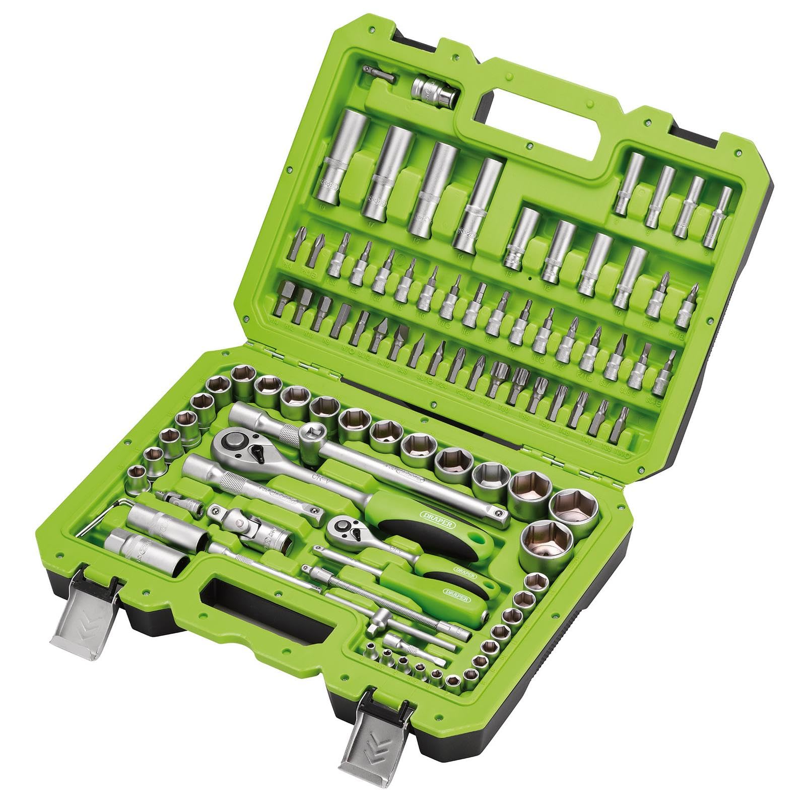 Draper 55318 1/4" and 1/2" Sq. Dr. Metric Tool Kit (100 Piece)