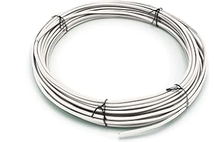 THE CIMPLE CO 25 Feet (7.5 Meter) - Insulated Solid Copper THHN/THWN Wire - 14 AWG, Wire is Made in The USA, Residential, Commerical, Industrial, Grounding, Electrical Rated for 600 Volts - in White