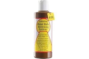 Maui Babe Browning Lotion - Natural Hawaiian Tan Accelerator with Vitamins & Antioxidants - Moisturizing Formula for All Skin Types - Made in USA - 4 fl oz