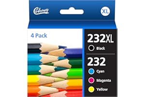 LINKMAY 232XL Ink Cartridges Combo Pack Replacement for Epson 232 Ink Cartridge 232 232XL 232 XL T232 to use with Epson XP-4205 XP-4200 Workforce WF-2930 WF-2950 Printer (4 Pack, Black, Cyan, Magenta, Yellow)