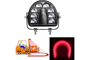ONERAY Forklift Safety Light Red Arc LED Warning Light Warehouse Pedestrian Warning Arch Zone Spotlight 20W DC10-80V for Truck Security Indicator Spotlight Brightness (New)
