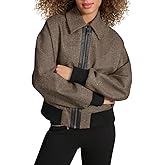 KARL LAGERFELD womens Herringbone Bomber Jacket
