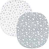 Bassinet Sheets for Graco Pack &lsquo;n-Play Dome LX Bassinet(not playard) | 100% Cotton Sheets, Unisex Baby Bassinet Mattress Sheets for Baby Boy Girl, 2 Pack(Gray Print)