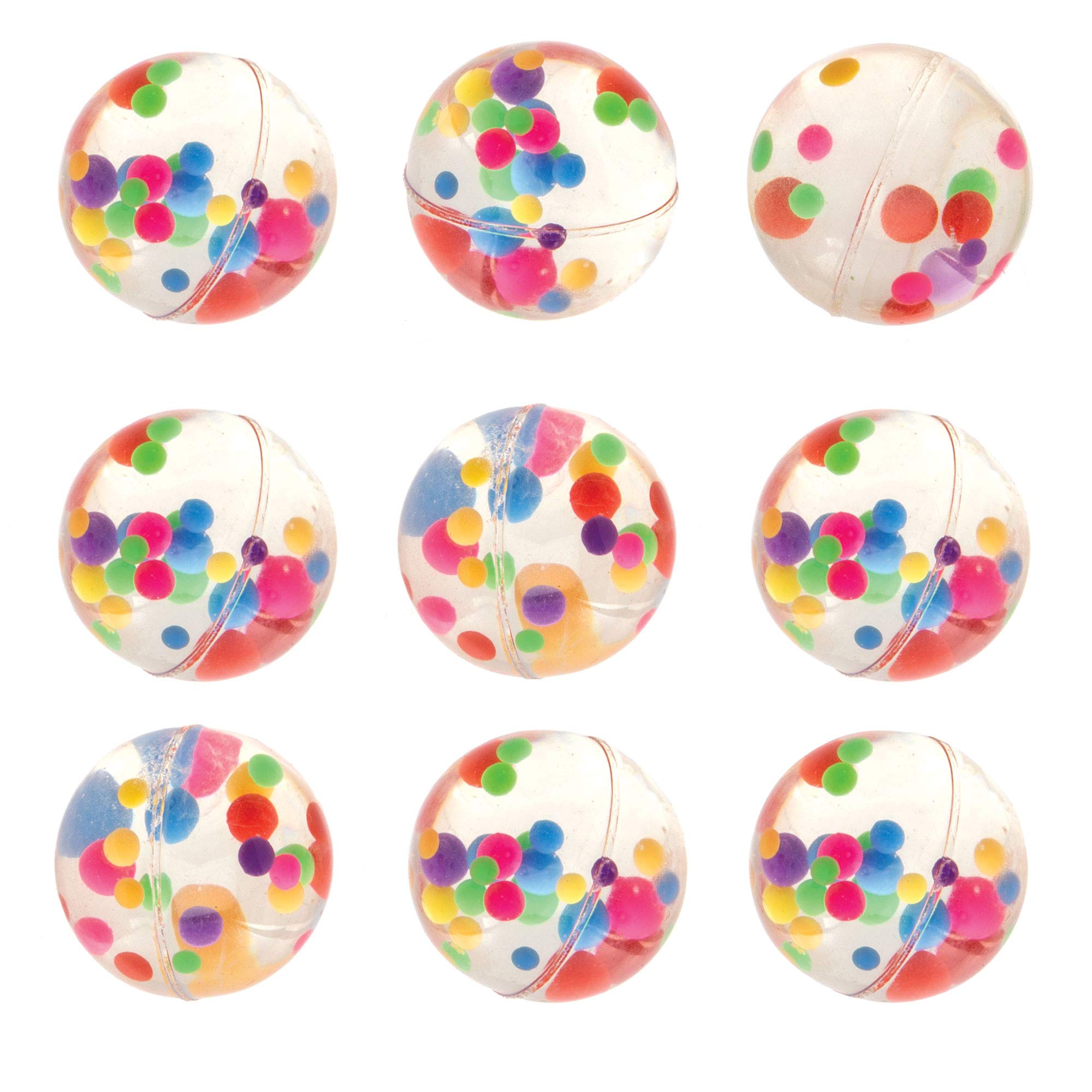 Baker Ross Bouncy Balls Mini Rainbow Bounce Ball Pack Multi Colour Jet Balls (Pack of 8)