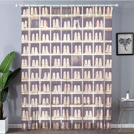 Amazon 軽い薄い レースカーテン 外から見えにくい Uvカット ストライプミラーレースカーテン 150x178cm ボウリングパーティーの装飾 彼らのラックヴィンテージ装飾 薄黄色赤黒のボウリングシューズのコレクション カーテン ブラインド オンライン通販