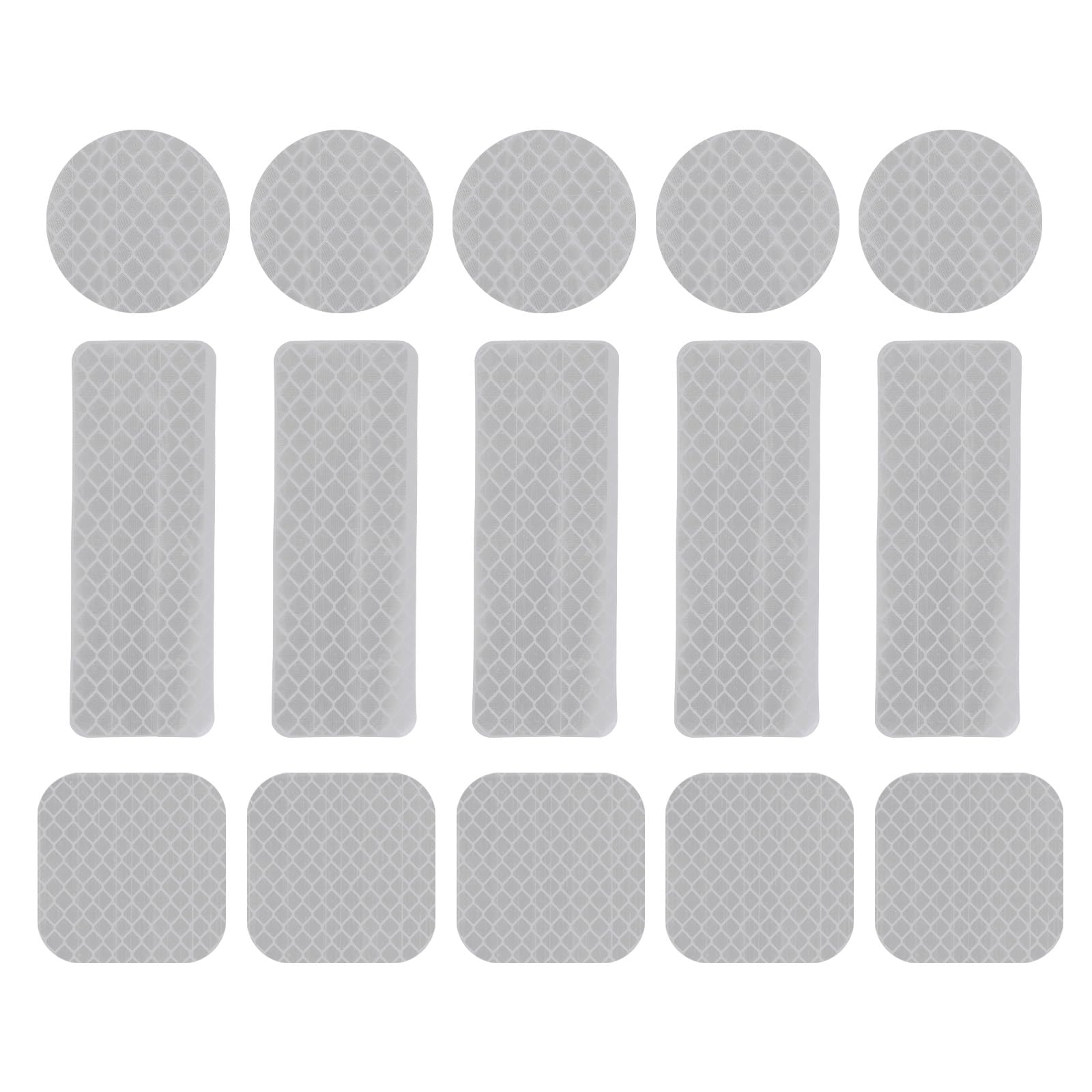 PATIKIL Reflective Stickers, 30 Pcs Safety High Visibility Reflective Sticker Waterproof Outdoor Reflectors for Bicycle, Clothing, Silver (3 Shapes)