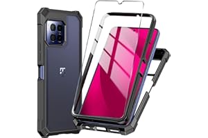 MOCOTTO for T-Mobile REVVL 7 Pro 5G Phone Case + Tempered Glass Screen Protector,Electroplated PC Front Frame Soft TPU Transparent Back Cover,Lmpact Airbags Protective Case Cover for REVVL 7 Pro 5G (Black)