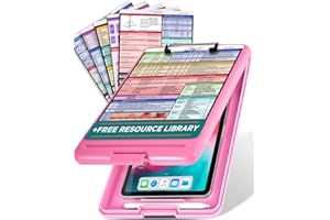 Tribe RN Bubble Gum Pink Plastic Clipboard - Medical Clipboard with Storage for Nurses & Students, Letter Size, 200 Sheet Capacity