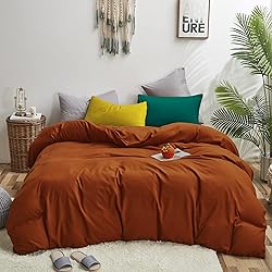 Luxlovery Rust Comforter Set California King Burnt
