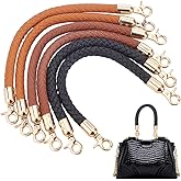 PH PandHall 6pcs Braided Purse Straps, 3 Colors 12.4 Inch PU Leather Handbag Handles Short Handbag Strap Replacement Handles with Golden Lobster Clasp for DIY Bag Handbag Tote