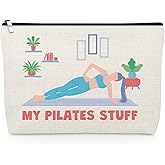 Pilates Gifts for Women Yoga Lover Makeup Bag Thank You Gifts for Pilates Lover Yoga Instructor Teacher Cosmetic Bag Christmas Birthday Mother's Day Makeup Pouch for Sister Friends Coach Aunt Mom