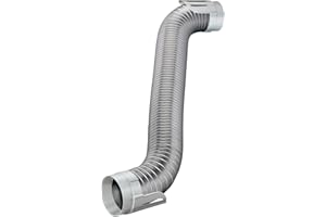 Deflecto Easy Connecting Dryer Vent Hook Up Kit, Flexible Semi-Rigid Aluminum Duct, 4" x 8' (HUPK8WA/4)