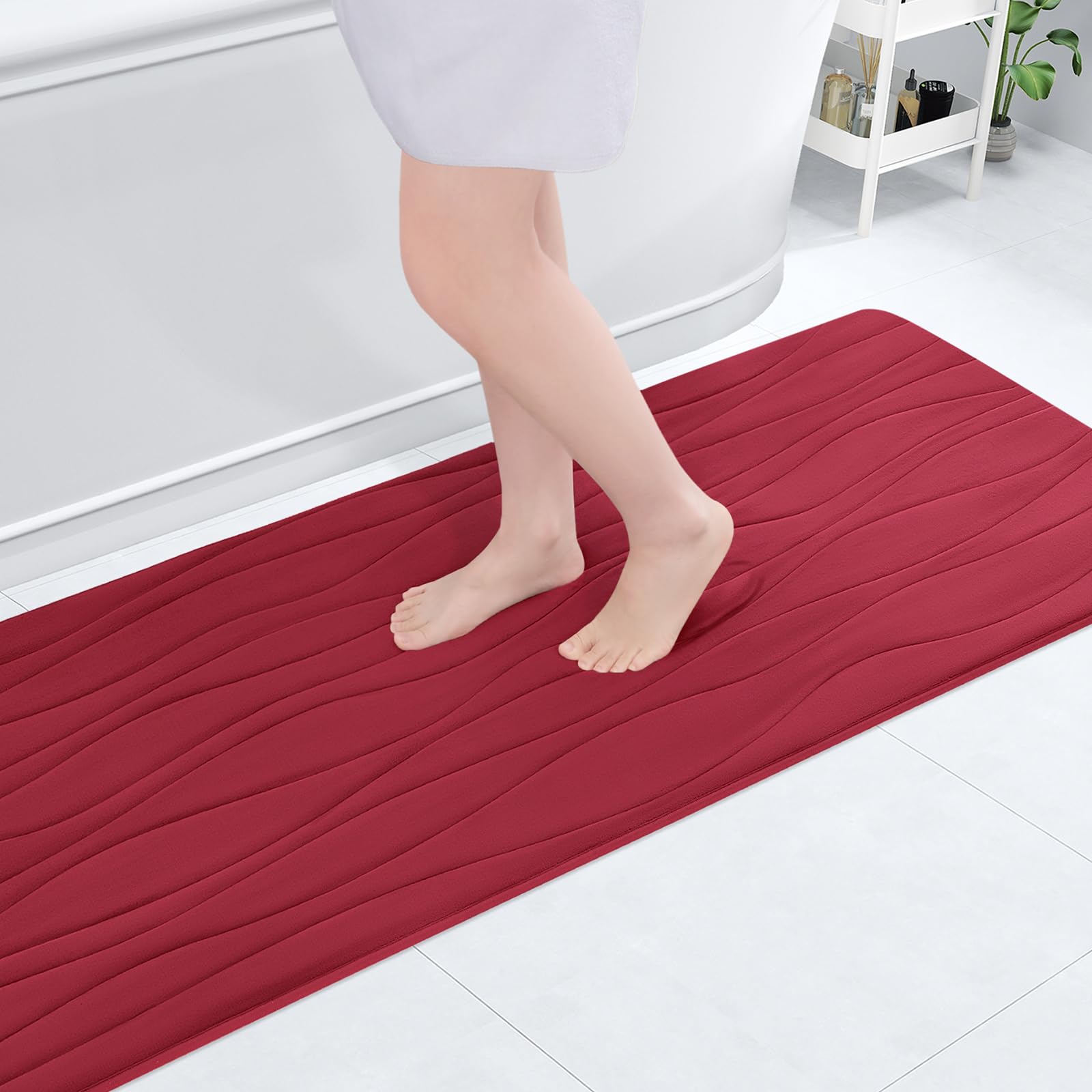 Buganda Memory Foam Bathroom Rug Mat 47x17, Extra