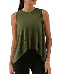 ODODOS Women's Sleeveless Crop Top Athletic Gym