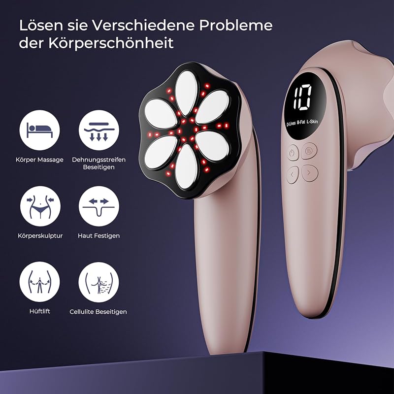 Cellulite Massagegerät, Anti Lipödem Handmassagegerät mit Wärme