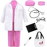 ZZIHAN Doctor Costume for Kids Lab Coat & Scrubs Set with Accessories for Play & Dress-Up Age 3-12
