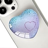 Ksadiye Expandiing Moblile Phone Grip Heart Glass Holder for Smartphones, Cell Phone Collapsible Stand( Purple Blue Heart
