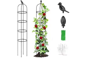 Dunatou 2 Pack Garden Trellis for Climbing Plants Rustproof Coated Metal 6ft Tall Plant Support Trellis for Indoor & Outdoor Plants, Climbing Plant, Tomatoes, Vegetables, Fruits, Flowers, Pots, Vines