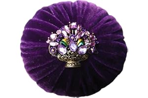 NAKPUNAR 4" Purple Velvet Emery Sand Filled Abrasive Pin Cushion for Sewing - 1 lb Emery Powder - Handmade in USA (4", Purple)