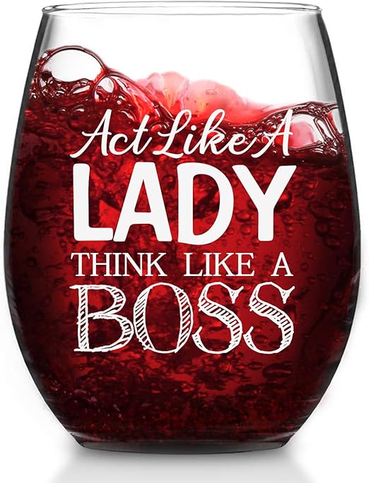 boss lady wine glass