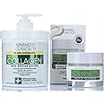 Advanced Clinicals Collagen & Hyaluronic Acid Face Lotion + Collagen Body Cream Multi Lift Moisturizer Set, Anti Aging Collagen Plumps, Firms, & Smooths Fine Lines, Sagging Skin & Wrinkles, 2-PC Set