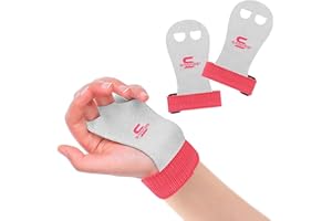 SAWANS Leather Palm Hand Grips Gymnastic Pull-up Training Palm Protector for Kids Children Wrist Straps Workout Strong Support Heavy Duty Junior Palm Protection Equipment Fitness