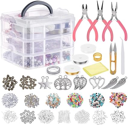 DaKuan 8 Stück DIY-Schmuck-Zubehör – Gedrehter Kupferdraht Mit Werkzeug (2 Mini-Handbohrstifte) & Schmuck-Perlendraht
