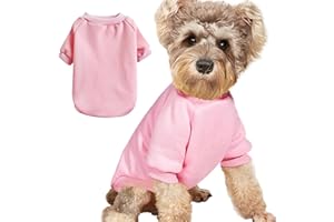 JOUHOI Puppy Sweater for Small Dogs Clothes Warm Winter Cat Clothe Pet Sweatshirt Knitwear Doggie Kitten Clothing, Pink, Small