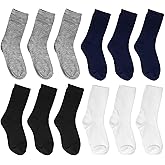 Falari 12-Pack Girl Toddler Kids Cotton Crew Socks, Athletic School Socks