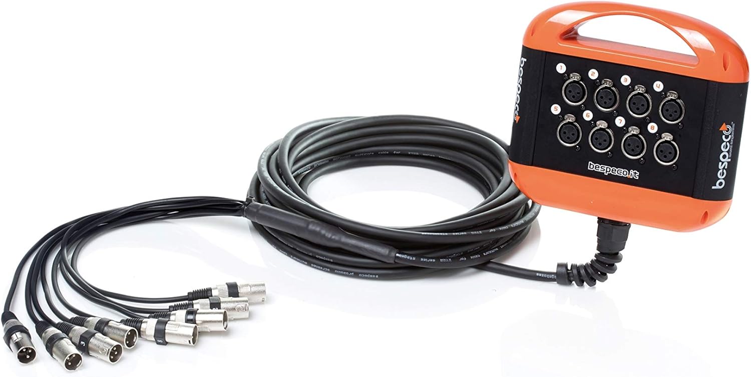 Stage Box BESPECO XTRA804L10 - 8 XLR F/4 XLR M, 10mt, Schermi A Contatto - Foto 9