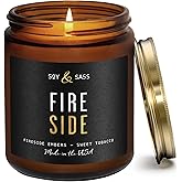 Campfire Wood Fireside Candle I Scented Black Candles for Men or Women - Woodsy, Smores & Campfire Soy Wax Mens Fire Candle - Infused w/Essential Oils |Long 50Hr Burn, 9oz I Non Toxic I Made in USA