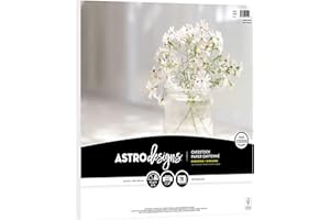 Astrodesigns Crafting Cardstock, 12" x 12", 65 lb/176 GSM, Bright White, 70 Sheets (91522)
