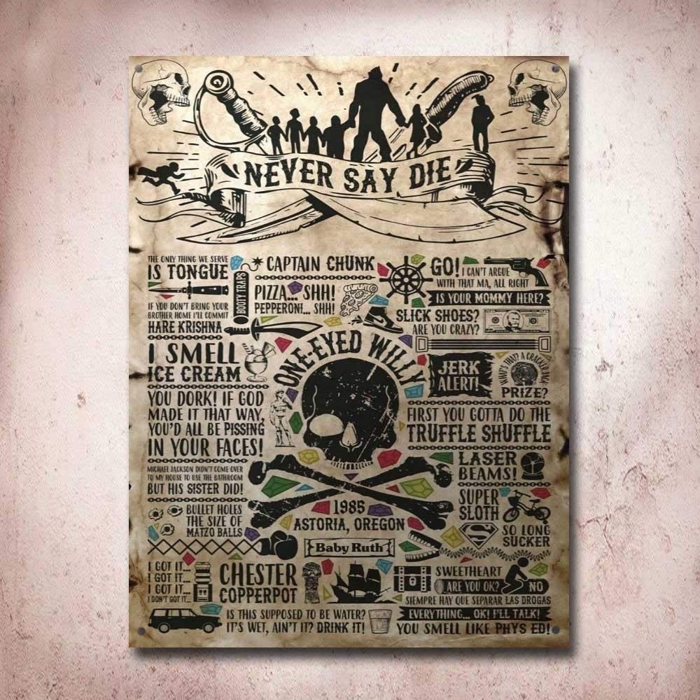 Amazoncom NNHG Tin Sign 8x12 Inches The Goonies Treasure Map Retro