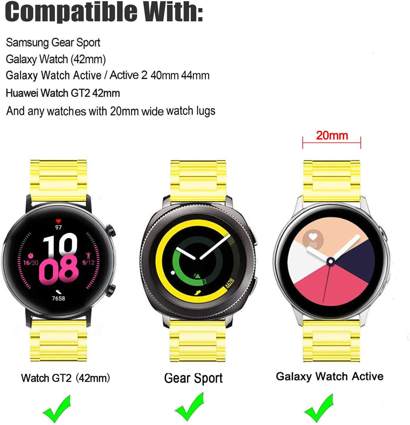 DEALELE Compatible with Samsung Galaxy Watch 6 / 6 Classic / 5 / 5 Pro / 4 / 4 Classic / 3 41mm / Active 2 - Image 4
