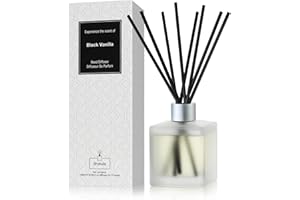 Brakula Black Vanilla Reed Diffuser Set - Scented Oil Diffuser with 10 Sticks, 6.1 oz /180ml, Home Fragrance for Bedroom Bathroom Living Room, Home & Office Decor