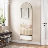 Warmiehomy Arched Full Length Mirror 165x60cm Gold Floor Standing view 8