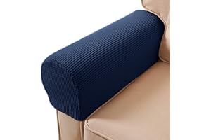 ESRISE Sofa Arm Chair Covers, Couch Armrest Armchair Covers, Stretch Anti-Slip Recliner Slipcovers Furniture Protector, Set of 2 (Navy Blue)