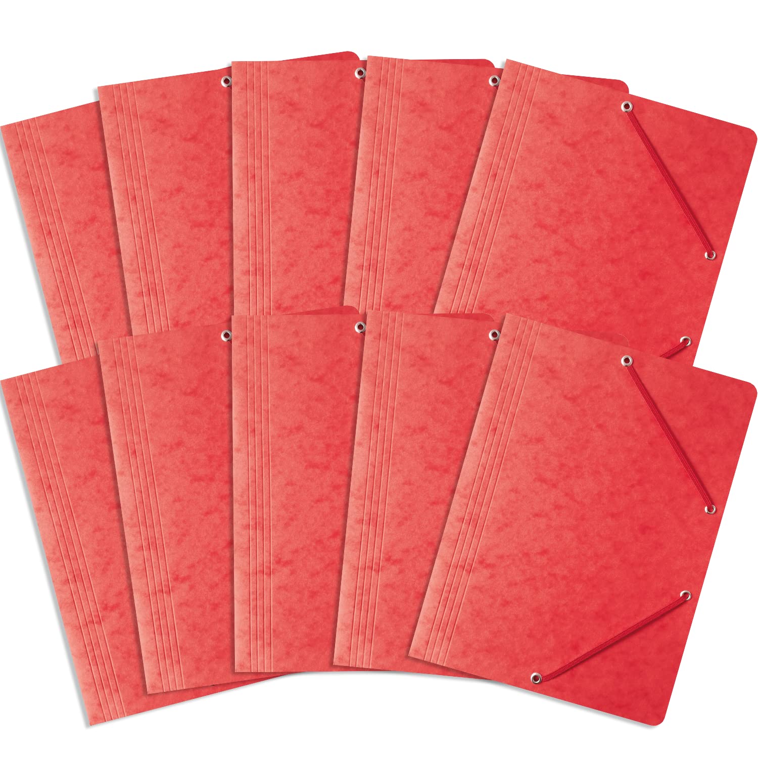 BANTEX 400087823 Pressboard Folder with Rubber A4 Pack of 10 Red