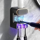 Automatic Toothpaste Dispenser,Wall Mounted Electric Toothpaste Dispenser with 3 Toothpaste Slots,Toothpaste Dispenser for Kids and Adults (Black)