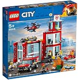 LEGO City Fire Station 60215 Fire Rescue Tower Building Set with Emergency Vehicle Toys Includes Firefighter Minifigures for Creative Play (509 Pieces)