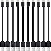 6" Flat USB-A to USB-C Cable - 10-Pack Fast-Charging and Data Sync