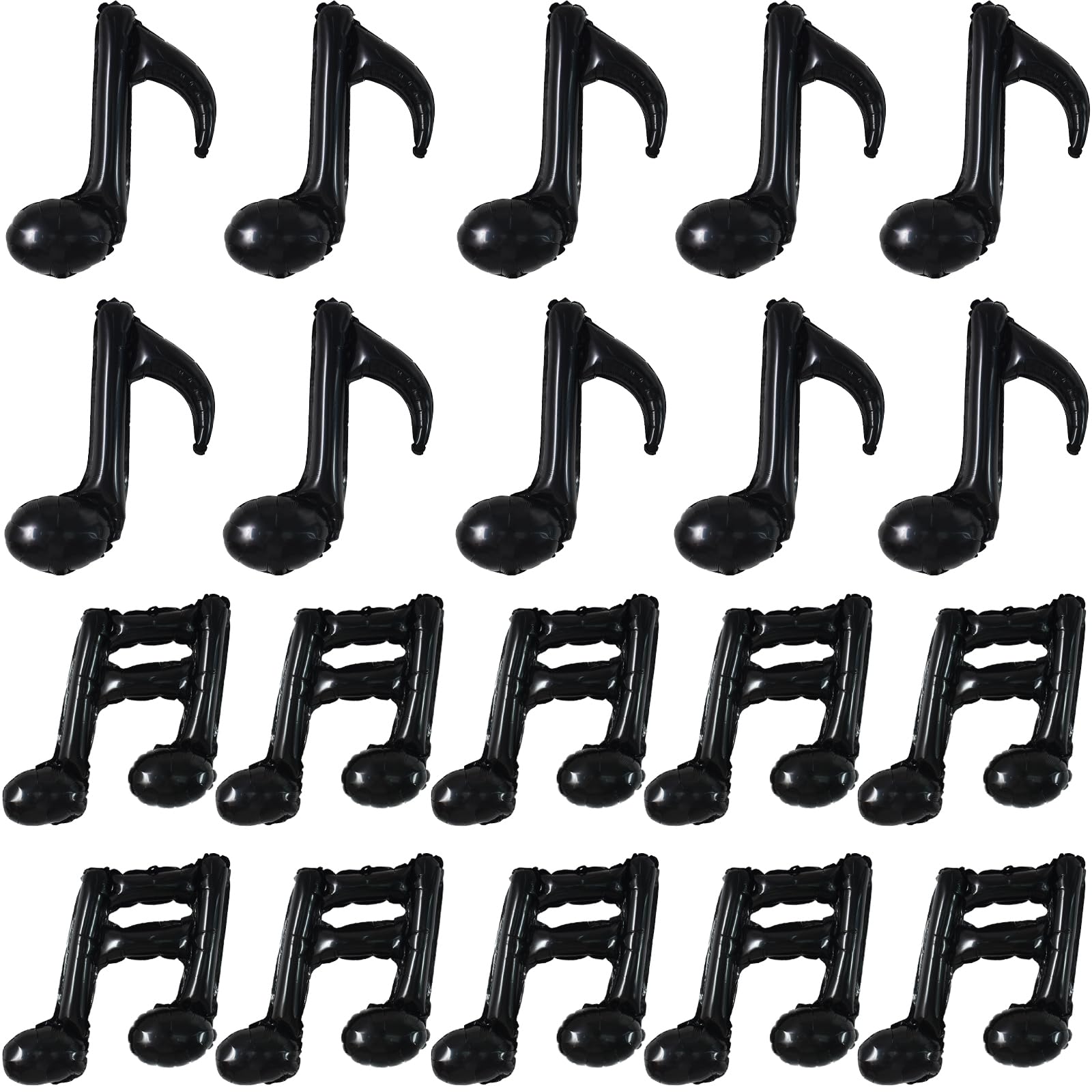 Photo 1 of TONIFUL 20pc Music Note Balloons - Black Music Notes Party Decorations - Aluminum Foil Balloons for Birthday, Baby Shower Celebrations