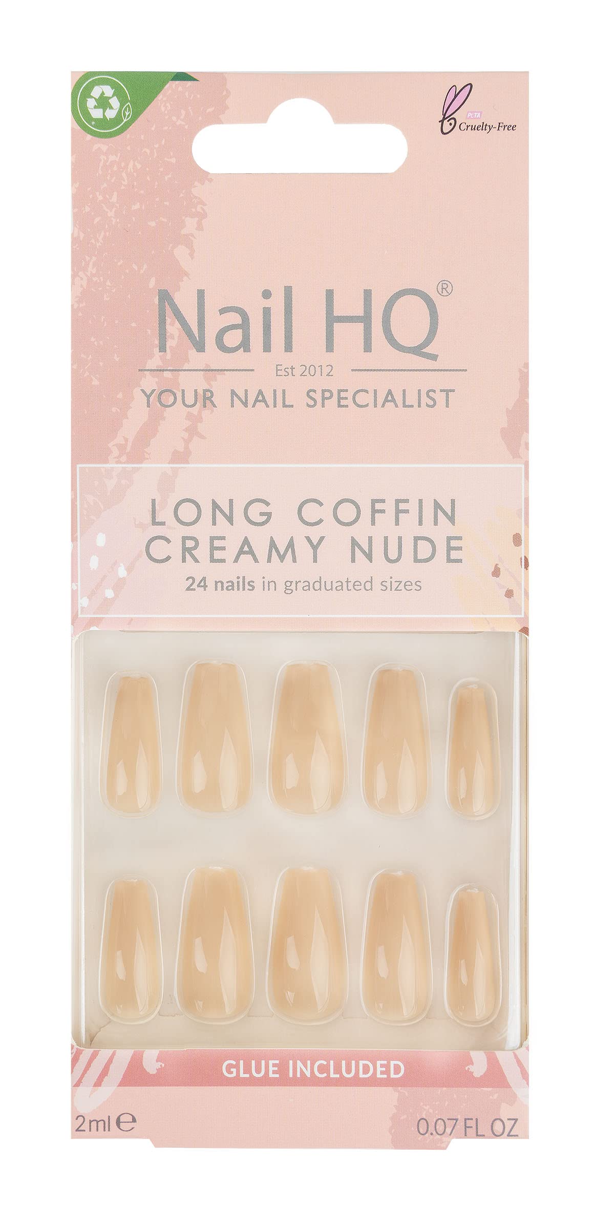 Nail HQ Long Coffin Creamy Nude Nails